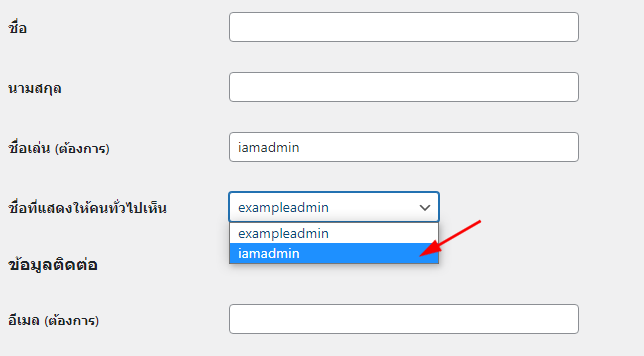 เลือชื่อที่แสดงให้คนทั่วไปเห็น เป็นชื่อเล่นใหม่ที่เราตั้งไป